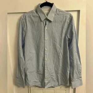 A Days March Blue Striped seersucker Oxford button down shirt